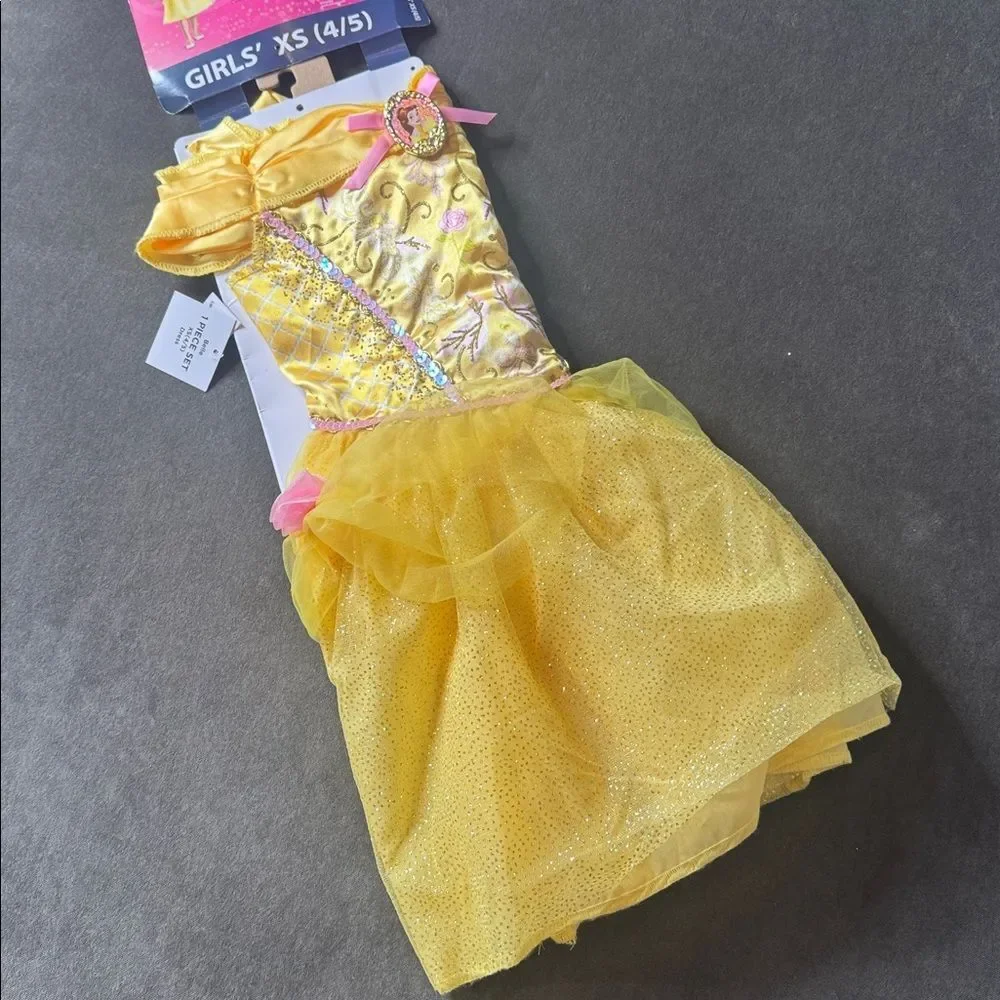 Kids Disney Princess Belle Halloween Costume Size XS 4/5 NEW - Picture 8 of 9